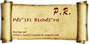 Pálfi Richárd névjegykártya